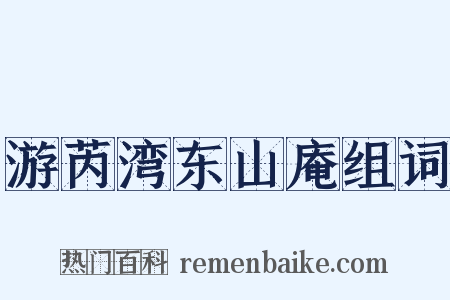 游芮湾东山庵组词是什么意思的图片